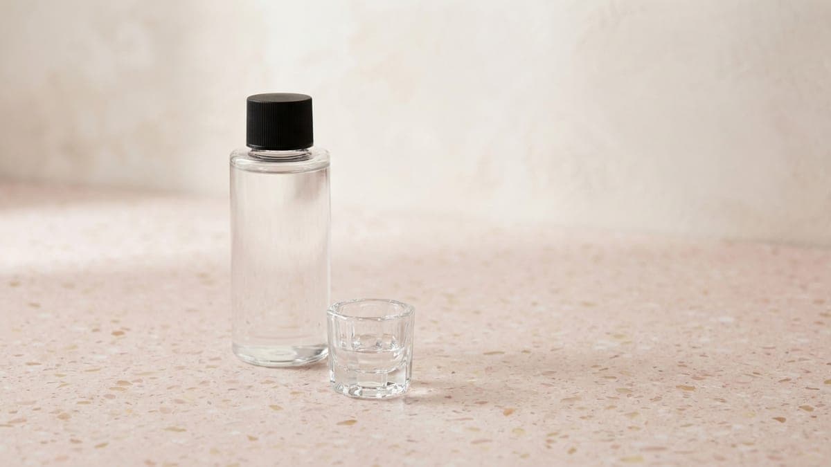 Flacon de liquide monomère transparent et godet dappen en cristal