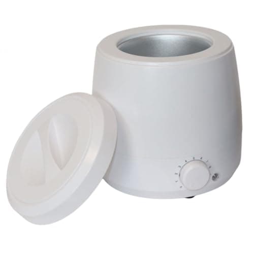 Chauffe-cire Vivezen blanc de forme cylindrique, pour pot de 800 ml, avec couvercle et bouton rond