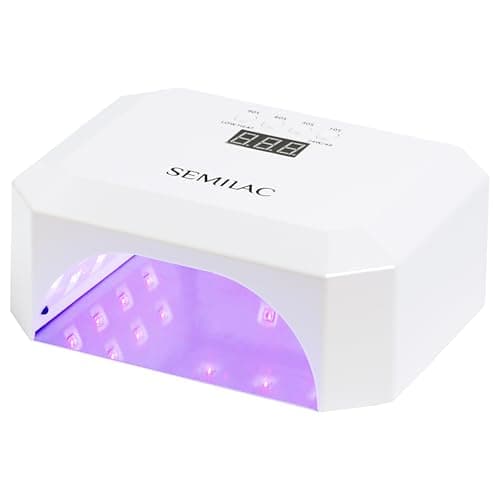 Lampe UV/LED Semilac Diamond Collection blanche à reflets, écran numérique sur le dessus et large ouverture frontale