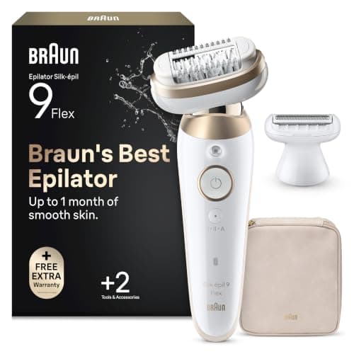 Épilateur électrique Braun Silk·épil 9 Flex doré, sans fil, avec sa tête flexible