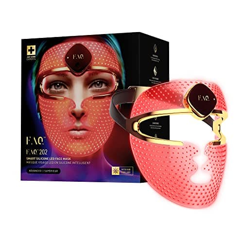 Masque LED FOREO FAQ 202 en silicone souple, ouvert aux yeux et à la bouche