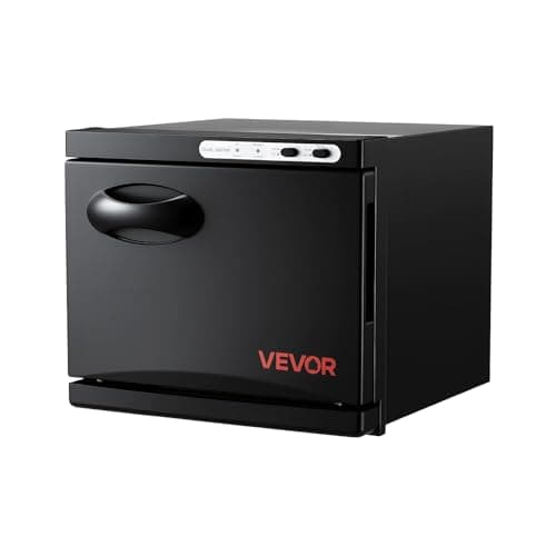 Petite armoire chauffe-serviettes VEVOR noire à porte pleine avec poignée ovale et deux boutons sur le dessus