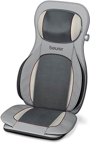 Housse de siège de massage Beurer MG 320 grise et noire, avec appui-tête rembourré, dossier et assise